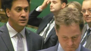 Miliband and Clegg joke in Commons