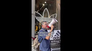 Kangaroos Are Not Shoes Protest at Adidas Store in NYC