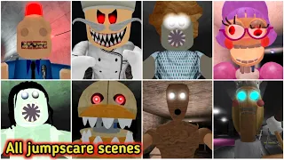 Siren cop's prison vs Papa pizza's pizzeria vs Mis ani tron's detention all jumpscares scenes