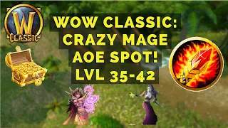 WoW Classic: Crazy Mage 35-42 AOE Farming Location!