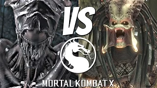 Mortal Kombat X - Alien Vs. Predator Matches Gameplay Brutality Fatality [1080p 60fps]