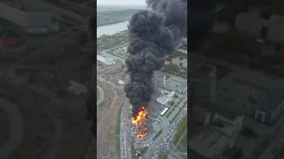 Пожар в Кемерово. Вспыхнул автосалон Hyundai
