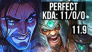 SYLAS vs TRYNDAMERE (TOP) | 11/0/0, 8 solo kills, 68% winrate, Legendary | KR Grandmaster | v11.9