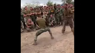 Friendly Knife Fighting Between Philippine Marine And USMC