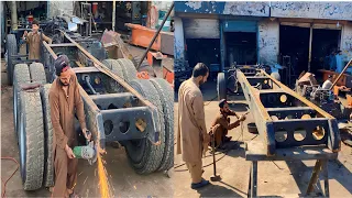 Amazing process to make single frame  convert to double frame for Havey  weight || truck frame work