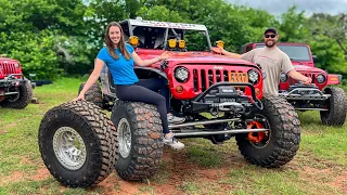 Installing 40" Tires on the Race Jeep Wrangler!!