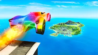 Jumping FERRARI CARS Across ENTIRE GTA 5 RP! (Record)