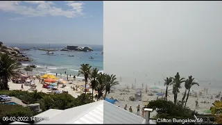 Cape Town drastic weather change in less than an hour! On Clifton beach over the weekend