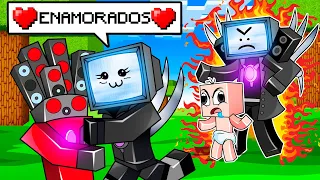 ¡TV WOMAN  ENGAÑA A TITAN TV MAN en Minecraft! 📺💔 ¿SE PELEAN?  BEBÉ NOOB