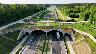 Droga ekspresowa S14, most dla zwierząt / Мост для животных над трассой S14 / Dji Mini 4 Pro / Drone