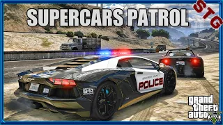 SUPERCARS PATROL| PLAYING GTA 5 AS A COP!| #9 (GTA 5 MODS ROLEPLAY) AVENTADOR