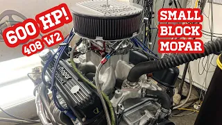 Mopar 408 w2 build dyno session! Small block mopar stroker action!