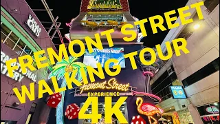 [4K] Sights & Sounds of Fremont Street Las Vegas NV Walking Tour | No Talking | Oct 2023 | Relaxing