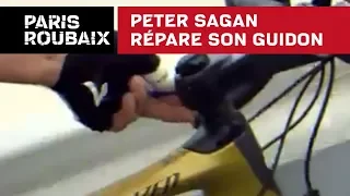 Peter Sagan répare son guidon - Paris-Roubaix 2018