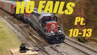 HO Scale Derailment and Fails Pt 10-13!