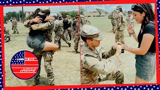 Soldier Surprises Girlfriend With Proposal After Deployment