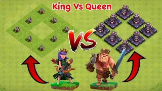 Every Level Cannon Formation VS King and Queen | Archer Queen Vs Barbarian King | Clash of Clans