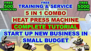 5 in 1 Combo Heat Press Machine Complete Tutorial, Start up New Business in Small Budget, Ditto Boss