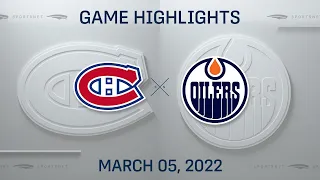 NHL Highlights | Canadiens vs. Oilers - Mar 5, 2022