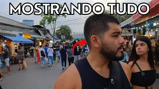 PASSEANDO COM A TAILANDESA PELO MERCADÃO DE RUA DE BANGKOK - Tailândia