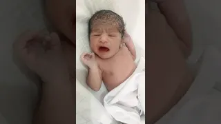 Cute newborn baby girl immediately after birth #shorts #newborn #shortvideo #cutebaby #viralvideo