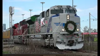 UP 1943 & UP 1988 Leads "Toys for Tots" Passenger Special at Tower 85 - Houston, TX