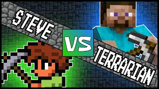 Steve Vs. The Terrarian. - (Minecraft Vs. Terraria) -  animation.