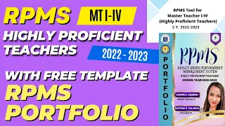 LATEST RPMS PORTFOLIO SY 2022-2023 - OBJECTIVES 1-15 (WITH FREE DOWNLOADABLE TEMPLATE) FOR MT I - IV