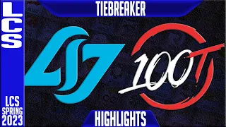 CLG vs 100 Highlights | LCS Spring 2023 TIEBREAKER | Counter Logic Gaming vs 100 Thieves