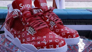 HOW TO: Supreme X Louis Vuitton Custom Shoe Tutorial DIY