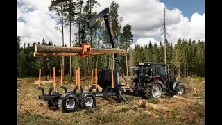 BMF 12T2Pro forestry trailer and BMF 750 crane in Czech