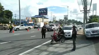 Covid-19 Checkpoints return to Chonburi and Pattaya. Taken this morning as checkpoints are built.