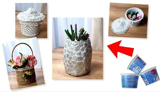 3 Simple ideas with Plastic Yogurt Containers/Diy Home decor ideas