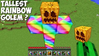 What HAPPENS if you SPAWN the TALLEST RAINBOW GOLEM in Minecraft ? SUPER RAINBOW GOLEM !