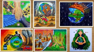 10 best paintings on Save environment| save earth|  Save biodiversity for drawing competition🌍.