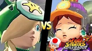 Mario Strikers Battle League Team Rosalina vs Team Daisy at Jungle Retreat