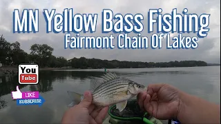 Yellow Bass Fishing Fairmont Chain of Lakes Minnesota | Live Bait Fishing | Hobie Kayak