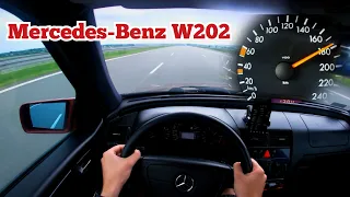 Mercedes-Benz Class C W202 AUTOBAHN test POV 0-180 km/h