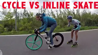 CYCLE Vs INLINE SKATE: Which Bike Is Fastest For DOWNHILL?