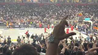 P A K A O u Areni / Izlazak ekipa na zagrevanje / Partizan - Zvezda, game 5 (22.6.2023)