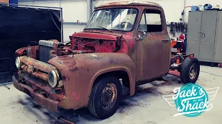 Ford F100 1954 chassis rebuild with airbag suspension and notch kit