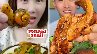 [Mukbang ASMR] Stewed snail, stewed tongue + chinese sauce, skin 리얼사운드 먹방 | aZa ASMR