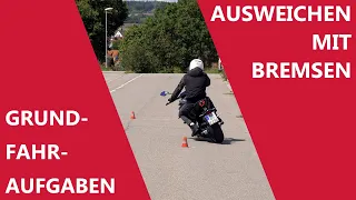 Ausweichen nach Bremsen! Grundfahraufgaben Motorrad Führerschein