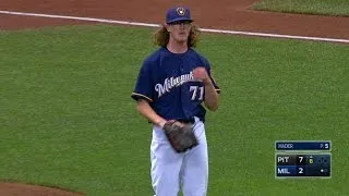 PIT@MIL: Hader records his first K at Miller Park