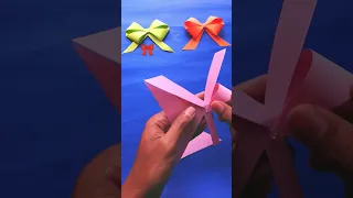 Easy Paper Bow #origami #shortsvideo #papercraft #bow