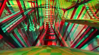 3D - Roller Coaster Tycoon 3 -  Stereo 3D anaglyph Test Red Cyan Glasses Video 2