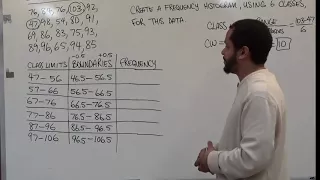 How to Make(Draw) a Histogram with Class Boundaries Example #1