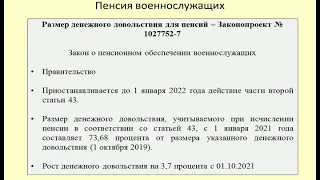 Военные пенсии в 2021 / Military pensions in 2021