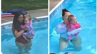 Twins first swim lesson