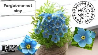 DIY! Clay Flowers TUTORIAL. Forget-me-not [Air dry clay, cold porcelain, sugarcraft]